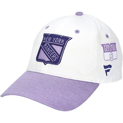 Alexis Lafreniere New York Rangers Player-Worn White and Purple Cap from the 2021-22 NHL Season