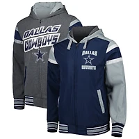 Men's G-III Sports by Carl Banks Navy/Gray Dallas Cowboys Full Back Reversible Full-Zip Hoodie Jacket