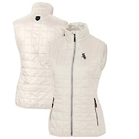 Women's Cutter & Buck Cream Chicago White Sox Rainier PrimaLoft Eco Full-Zip Puffer Vest