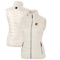 Women's Cutter & Buck Cream Baltimore Orioles Rainier PrimaLoft Eco Full-Zip Puffer Vest