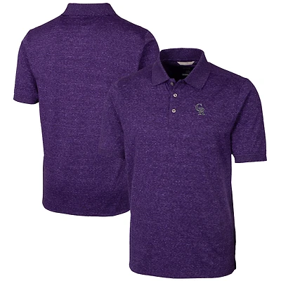 Men's Cutter & Buck Purple Colorado Rockies Advantage Space Dye Tri-Blend Polo