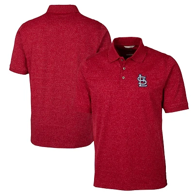 Men's Cutter & Buck Cardinal St. Louis Cardinals Advantage Space Dye Tri-Blend Polo