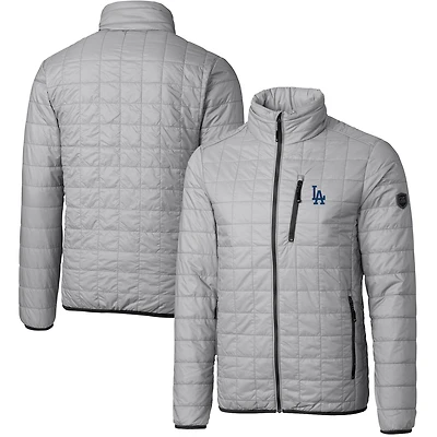 Men's Cutter & Buck Gray Los Angeles Dodgers Rainier Eco Insulated Full-Zip Puffer Jacket