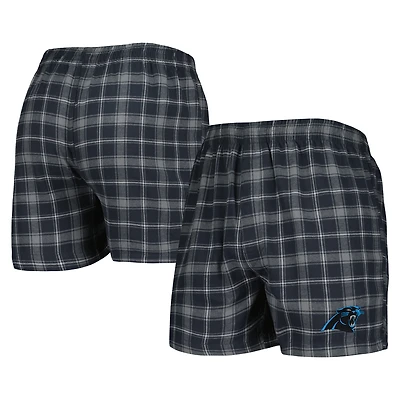 Men's Concepts Sport Charcoal/Gray Carolina Panthers Ledger Flannel Boxers