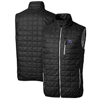 Men's Cutter & Buck Black Louisiana Tech Bulldogs Big & Tall Rainier PrimaLoft Eco Full-Zip Puffer Vest
