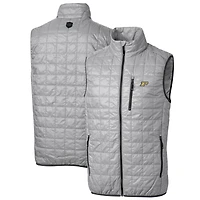 Men's Cutter & Buck Gray Purdue Boilermakers Big & Tall Rainier PrimaLoft Eco Full-Zip Puffer Vest