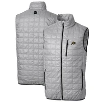 Men's Cutter & Buck Gray Colorado Buffaloes Big & Tall Rainier PrimaLoft Eco Full-Zip Puffer Vest