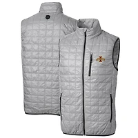 Men's Cutter & Buck Gray Iowa State Cyclones Big & Tall Rainier PrimaLoft Eco Full-Zip Puffer Vest
