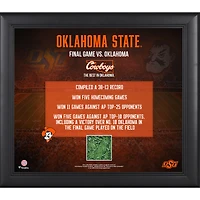 Oklahoma State Cowboys Framed 15" x 17" Boone Pickens with Game-Used Turf from Boone Pickens Stadium