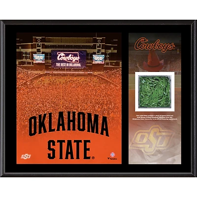 Oklahoma State Cowboys 12" x 15" Boone Pickens Stadium Sublimated Plaque with Game-Used Turf from Boone Pickens Stadium