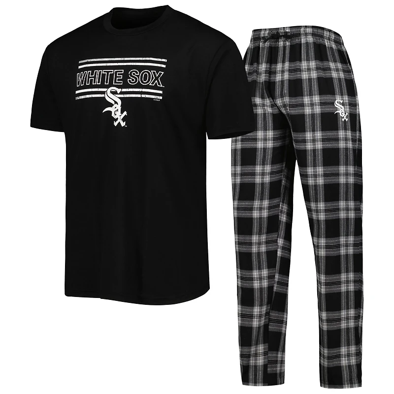 Men's Concepts Sport Black/Gray Chicago White Sox Badge Top & Pants Sleep Set