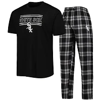 Men's Concepts Sport Black/Gray Chicago White Sox Badge Top & Pants Sleep Set