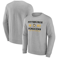 Men's Fanatics Heather Charcoal Pittsburgh Penguins Fierce Competitor Pullover Sweatshirt