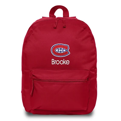 Red Montreal Canadiens Personalized Backpack