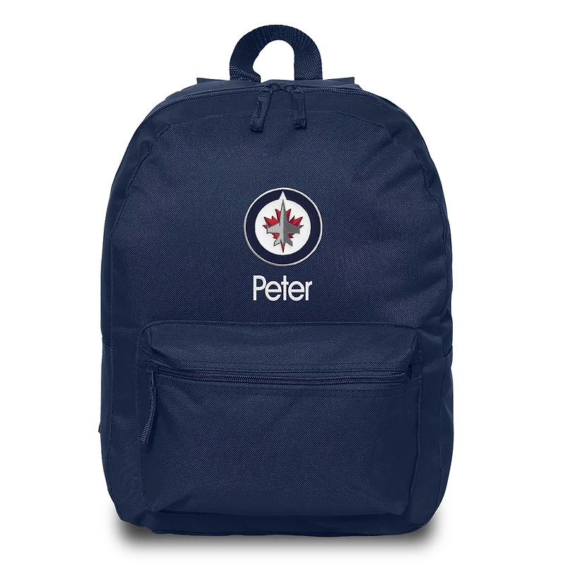 Navy Winnipeg Jets Personalized Backpack