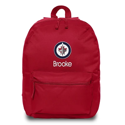Red Winnipeg Jets Personalized Backpack