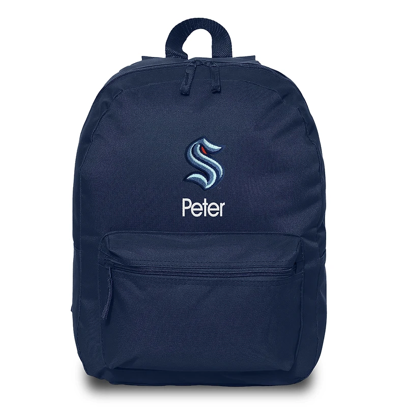 Navy Seattle Kraken Personalized Backpack