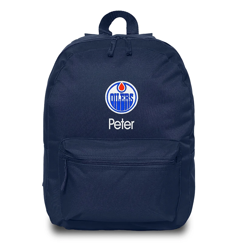 Navy Edmonton Oilers Personalized Backpack