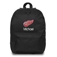 Black Detroit Red Wings Personalized Backpack