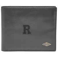 Men's Fossil Black Rochester Yellow Jackets Leather Ryan RFID Flip ID Bifold Wallet