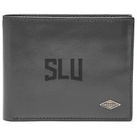 Men's Fossil Black Saint Louis Billikens Leather Ryan RFID Flip ID Bifold Wallet