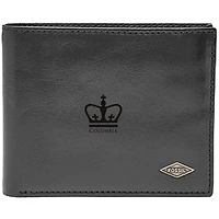 Men's Fossil Black Columbia University Leather Ryan RFID Flip ID Bifold Wallet
