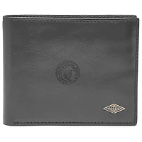 Men's Fossil Black University of Tampa Spartans Leather Ryan RFID Flip ID Bifold Wallet