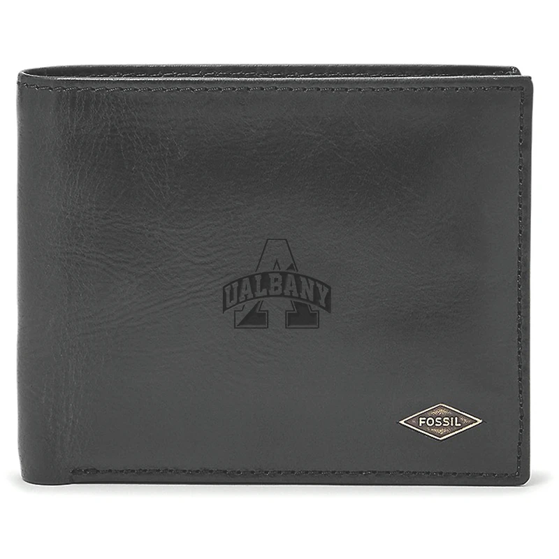 Men's Fossil UAlbany Great Danes Leather Ryan RFID Passcase Wallet