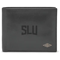Men's Fossil Black Saint Louis Billikens Leather Ryan RFID Passcase Wallet