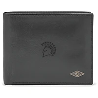 Men's Fossil Black San Jose State Spartans Leather Ryan RFID Passcase Wallet