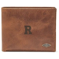 Men's Fossil Brown Rochester Yellow Jackets Leather Ryan RFID Passcase Wallet