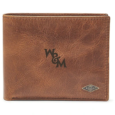 Men's Fossil Brown William & Mary Tribe Leather Ryan RFID Passcase Wallet