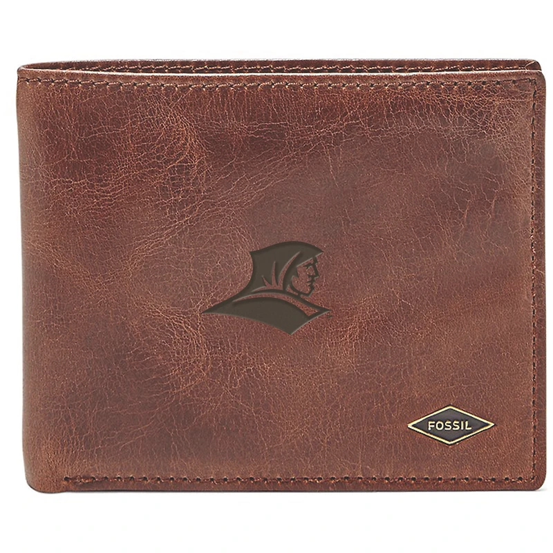 Men's Fossil Brown Providence Friars Leather Ryan RFID Flip ID Bifold Wallet