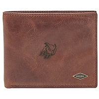 Men's Fossil Brown Rowan Profs Leather Ryan RFID Flip ID Bifold Wallet