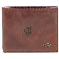 Men's Fossil Brown UC Irvine Anteaters Leather Ryan RFID Flip ID Bifold Wallet