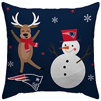 New England Patriots 18'' x 18'' Holiday Reindeer Décor Pillow