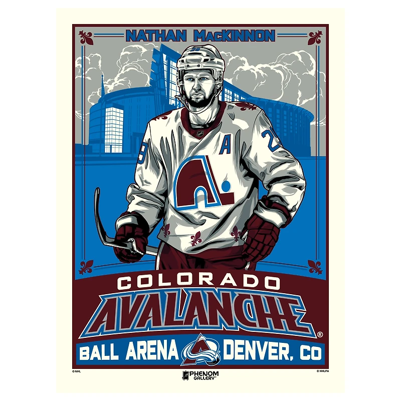 Phenom Gallery Nathan MacKinnon Colorado Avalanche 18'' x 24'' Serigraph