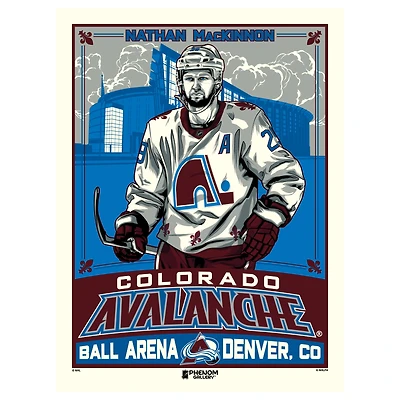 Phenom Gallery Nathan MacKinnon Colorado Avalanche 18'' x 24'' Serigraph