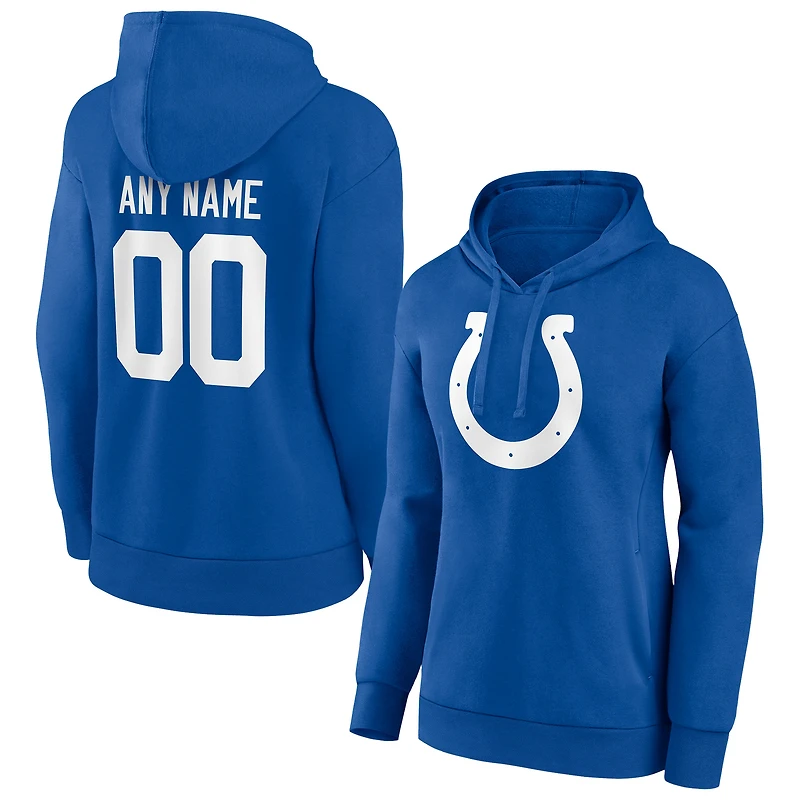 Women's Royal Indianapolis Colts Personalized Team Authentic Pullover Hoodie
