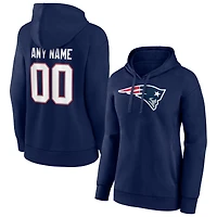 Women's Navy New England Patriots Personalized Team Authentic Pullover Hoodie