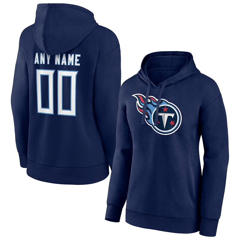 Women's Navy Tennessee Titans Personalized Team Authentic Pullover Hoodie