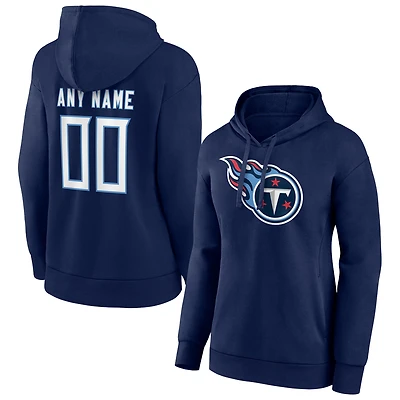 Women's Navy Tennessee Titans Personalized Team Authentic Pullover Hoodie