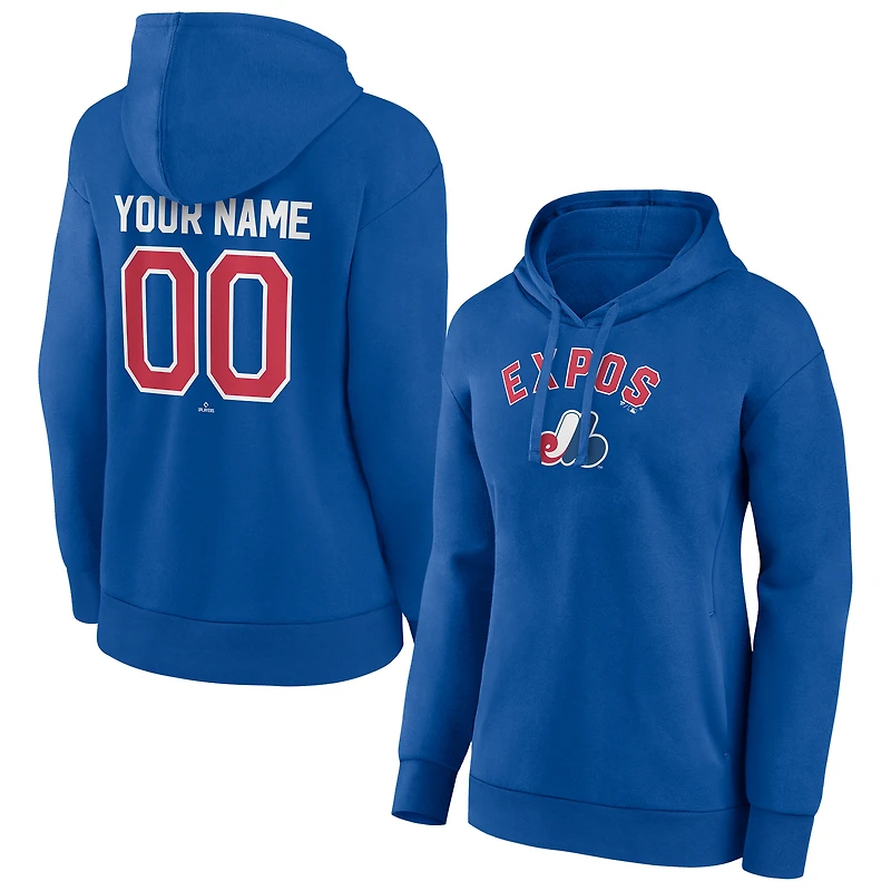 Women's Royal Montreal Expos Personalized Cooperstown Collection Winning Streak Pullover Hoodie