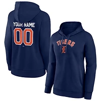 Women's Navy Detroit Tigers Personalized Team Winning Streak Pullover Hoodie