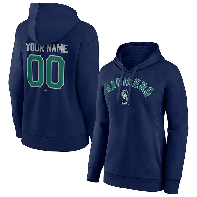 Women's Navy Seattle Mariners Personalized Team Winning Streak Pullover Hoodie