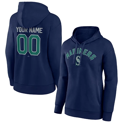 Women's Navy Seattle Mariners Personalized Team Winning Streak Pullover Hoodie