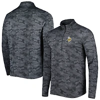 Men's Antigua Black Minnesota Vikings Brigade Quarter-Zip Sweatshirt