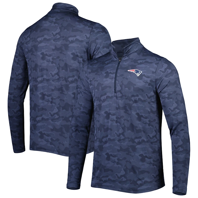Men's Antigua Navy New England Patriots Brigade Quarter-Zip Sweatshirt