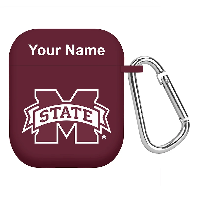 Maroon Mississippi State Bulldogs Personalized AirPods Case Cover