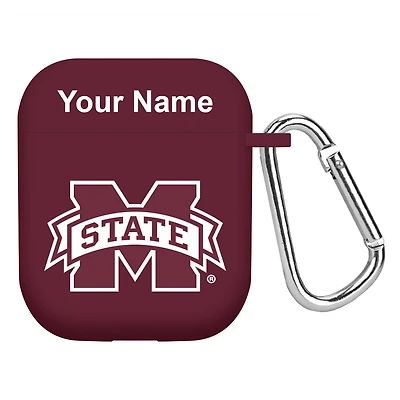 Maroon Mississippi State Bulldogs Personalized AirPods Case Cover